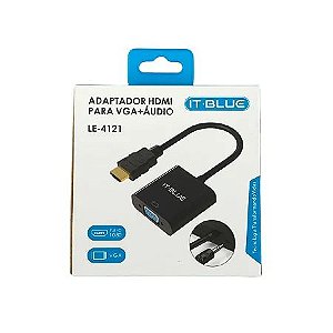 ADAPTADOR DE VÍDEO HDMI PARA VGA COM AUDIO IT-BLUE LE-4121
