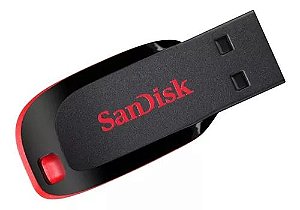 PEN DRIVE SANDISK CRUZER BLADE 8GB USB 2.0 FLASH DRIVE PRETO/VERMELHO