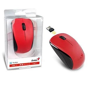 MOUSE SEM FIO 1200 DPI 3 BOTÕES AMBIDESTRO GENIUS NX-7000 VERMELHO