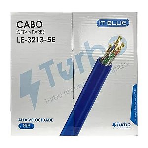 CAIXA DE CABO DE REDE COM 305M CFTV IT-BLUE LE-3213-5E COM 4 PARES