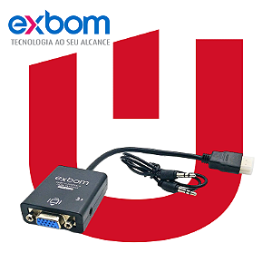 Adaptador HDMI Para VGA com Áudio CCHVA100 Exbom