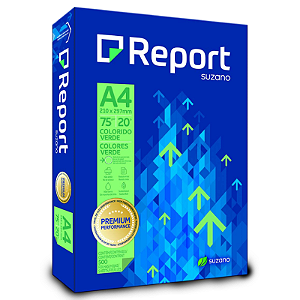 PAPEL SULFITE A4 75G VERDE REPORT COM 500 FOLHAS