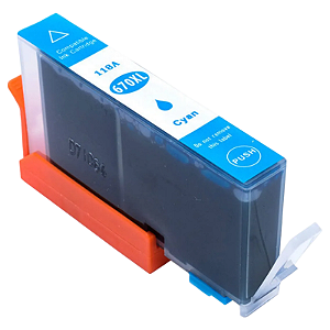 CARTUCHO DE TINTA COMPATÍVEL COM HP 670XL CIANO 15ML