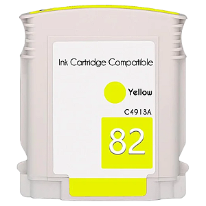 CARTUCHO DE TINTA COMPATÍVEL COM HP 82 AMARELO 69ML