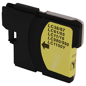 CARTUCHO DE TINTA COMPATÍVEL COM BROTHER LC16 LC38 LC65 LC67 LC1100 LC980 LC990 LC39 LC975 LC985 AMARELO 13ML