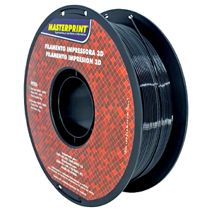 FILAMENTO 3D PETG 1.75MM MASTERPRINT PRETO 1KG