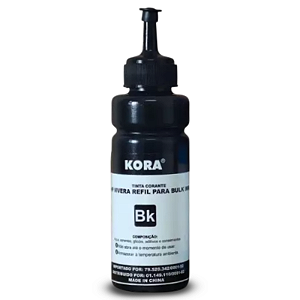 TINTA COMPATÍVEL HP VIVERA CORANTE PRETO KORA 100ML
