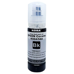 TINTA COMPATÍVEL EPSON T504 T544 CORANTE PRETO KORA 70ML