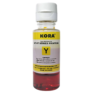 TINTA COMPATÍVEL HP GT52 AMARELO CORANTE KORA 70ML
