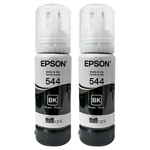 KIT 2 TINTA ORIGINAL EPSON T544 CORANTE PRETO 65ML