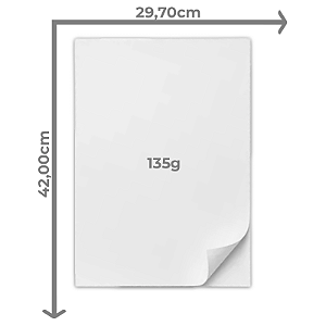 PAPEL ADESIVO VINIL BRILHANTE A3 135G 10 FOLHAS