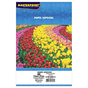 PAPEL ADESIVO VINIL TRANSPARENTE A4 150G MASTERPRINT 10 FOLHAS