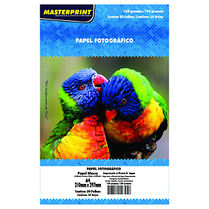 PAPEL FOTOGRÁFICO GLOSSY A4 150G MASTERPRINT 50 FOLHAS