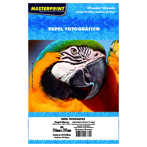 PAPEL FOTOGRÁFICO GLOSSY A4 180G MASTERPRINT 50 FOLHAS