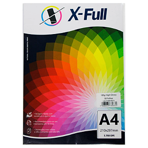 PAPEL FOTOGRÁFICO GLOSSY A4 180G X-FULL 50 FOLHAS