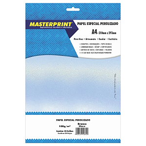 PAPEL PEROLIZADO BRANCO A4 180G MASTERPRINT 20 FOLHAS