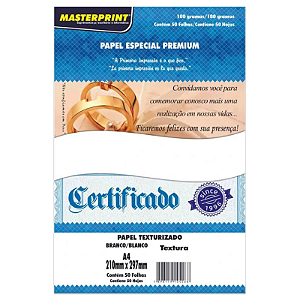 PAPEL TEXTURIZADO VERGÊ A4 180G MASTERPRINT 50 FOLHAS