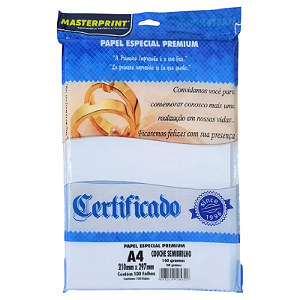PAPEL COUCHÊ SEMI BRILHO A4 160G MASTERPRINT 100 FOLHAS
