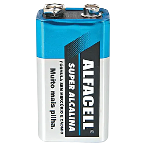 PILHA ALCALINA ALFACELL 9V 6LR61 COM 1 UNIDADE