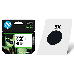 CARTUCHO DE TINTA ORIGINAL HP 668XL PRETO 8,5ML