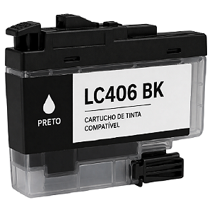CARTUCHO DE TINTA COMPATÍVEL BROTHER LC406 PRETO 6ML