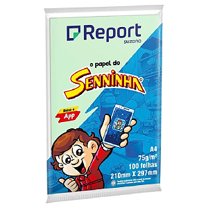 PAPEL SULFITE VERDE A4 75G REPORT SENNINHA 100 FOLHAS