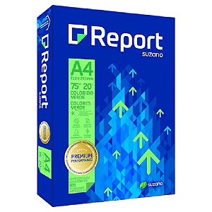 PAPEL SULFITE VERDE A4 75G REPORT 500 FOLHAS