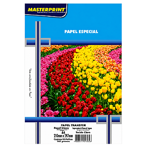 PAPEL TRANSFER TECIDO CLARO 160G A4 MASTERPRINT COM 5 FOLHAS