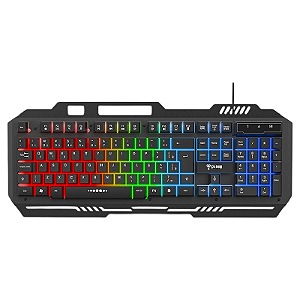 TECLADO COM FIO USB 2.0 1M GAMER LED RAINBOW MOUNT V2 CLANM