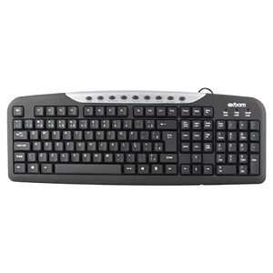 TECLADO COM FIO USB 2.0 1M MULTIMÍDIA BK-146M EXBOM