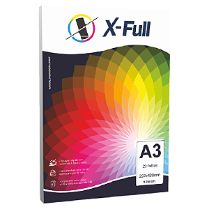 PAPEL FOTOGRÁFICO DUPLA FACE GLOSSY A3 180G X-FULL 20 FOLHAS
