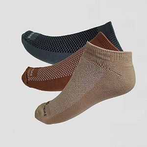 Kit 3 pares All Day Soquete em Poliamida Tons de Terra