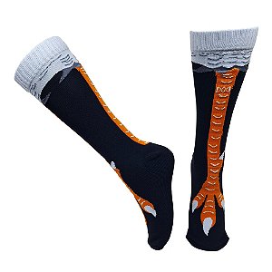 Meia Cano Alto Divertida Pé de Frango em Poliamida