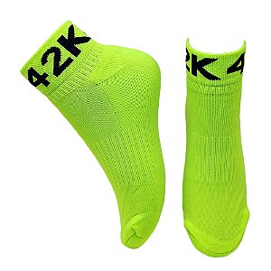 Meia Soquete Divertida 42 Km em Poliamida - Amarela Fluor det Preto