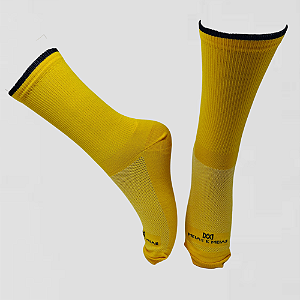 Meia Cano Medio Divertida Castel Amarelo Gema em Poliamida