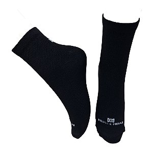 Meia Cano Baixo Divertida Preta em Poliamida