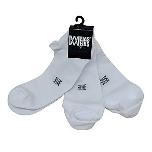 kit 3 Pares All Day Soquete Brancas em Poliamida