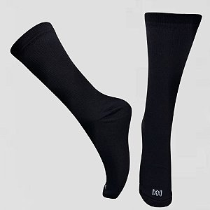 Meia Cano Medio Divertida Básica em Poliamida - PRETA