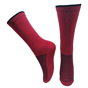 Meia Cano Médio em Poliamida Castel Coloridos - VERMELHO COM PRETO
