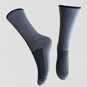 Meia Cano Médio em Poliamida Castel Coloridos - CHUMBO COM PRETO