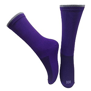 Meia Cano Médio em Poliamida Castel Coloridos - ROXO COM CINZA