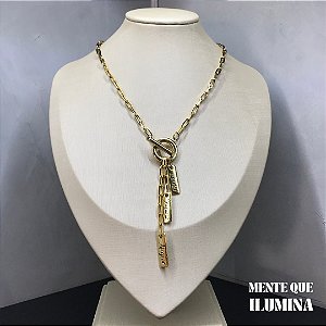 Colar Folheado a Ouro - 3 pingentes
