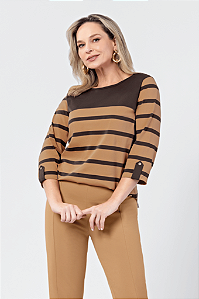 Blusa 3/4 Listrada Juanna