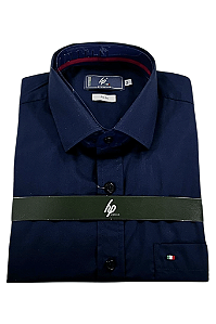 Camisa Social Masculina Manga Curta 100% Algodão HP Camisaria