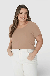 Blusa Básica Feminina Plus Size Manga Japonesa Em Viscose