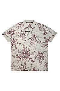 Camisa Polo Trend Floral Vinho Dockston