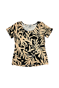 Blusa Divertida Manga Curta Com Botões Cor Do Céu