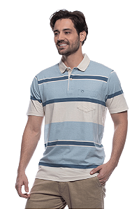 Camisa Polo Com Bolso Clássia Azul Dockston