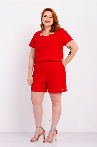 Bermuda Plus Size Vermelho Medi Plus
