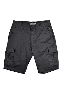 Bermuda Cargo Com 6 Bolsos Sarja Jerry Preta Dockston